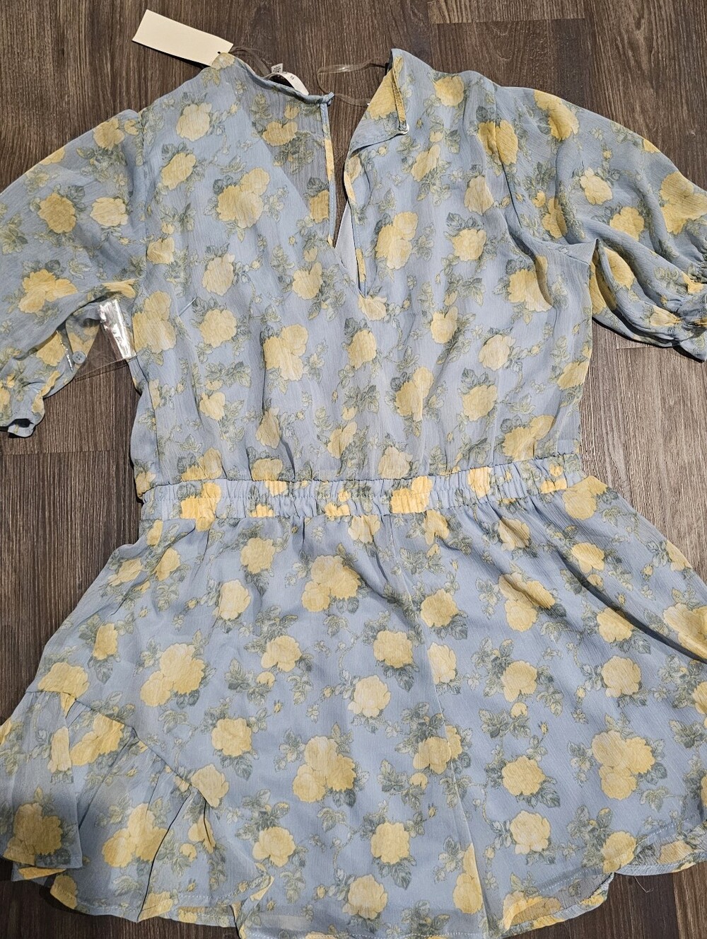 Ladies Blue & Yellow Floral Romper